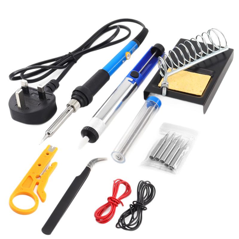 60W Adjustable Temperature Electric Soldering Iron with Switch - US Standard Solder Pen Kit for Home Repair
