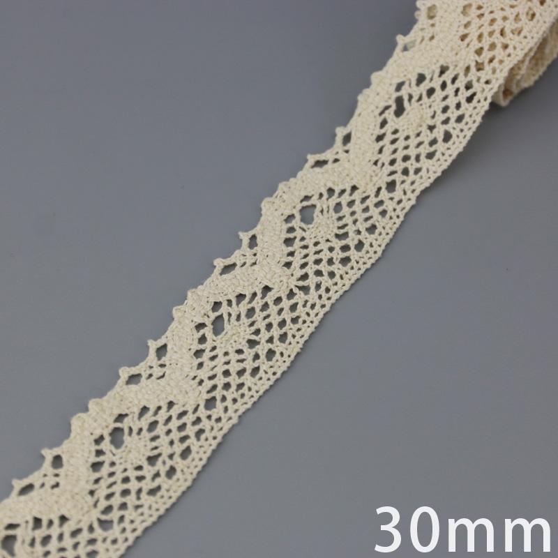 Baumwoll-Spitzenband Beige DIY Handgemacht Hochzeitsparty Basteln Geschenkverpackung Patchwork Gehäkelte Spitze (5 Meter/Lot)