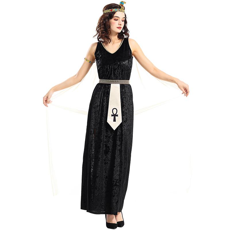 Adult Women Grassland Colony Dress Pharaoh of Egypt Renaissance Victorian Medieval Dress Gown Halloween Cosplay Costumes Role Play Outfit