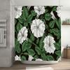 Exquisite White Flower Leaf Shower Curtain Waterproof Decoration Bathroom Decor Modern Style Home Accessories Customizable Size
