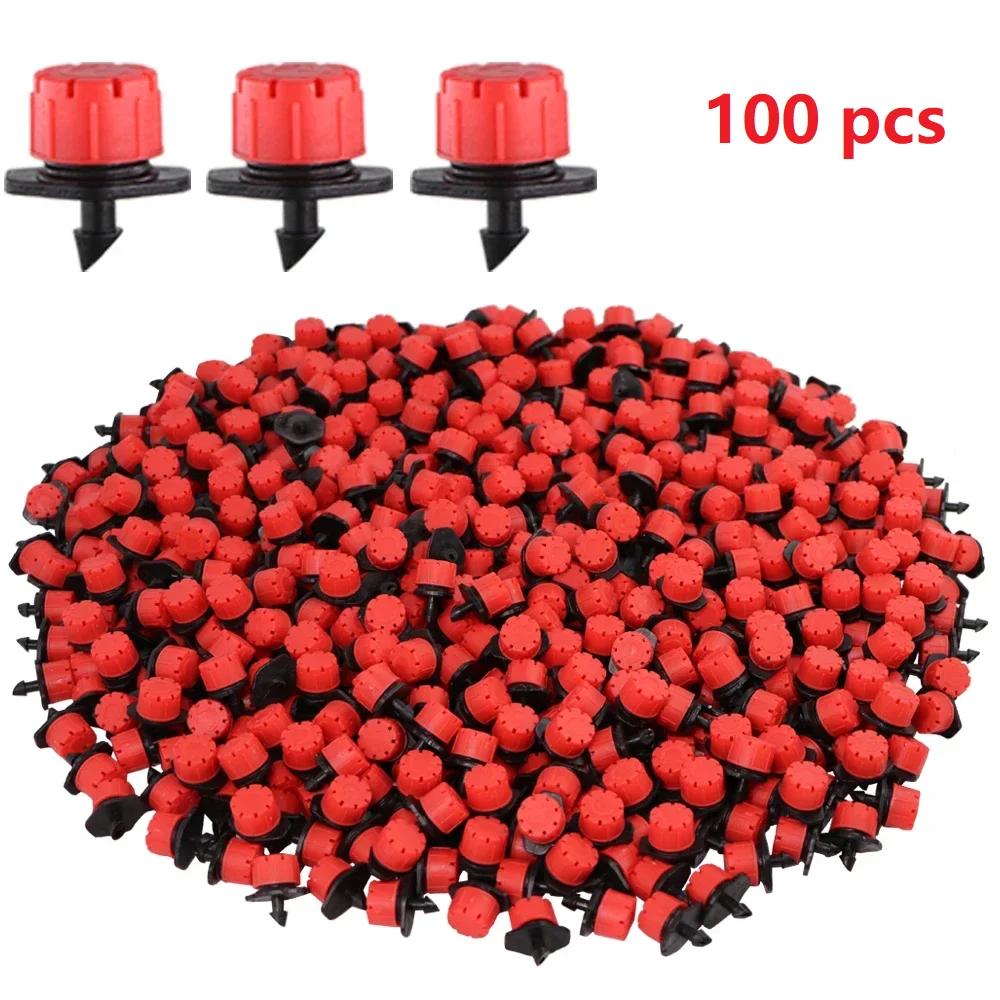 Adjustable 1/4'' Dripper Emitter 50/100pcs Micro Drip Irrigation Sprinklers for Efficient Garden Watering System Use