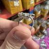 Yousheng Women Ring Bow Rhinestone Polished Alloy Proposal Ring Multi Sizes Wedding Ring Lady Finger Jewelry for Prom Parties