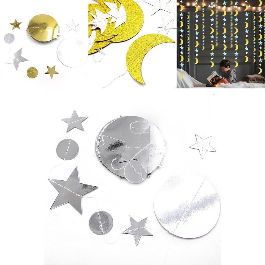 Bandeirola Lua Estrela Chamativa Adicione Um Toque de Glamour à Sua Decoração Festiva!