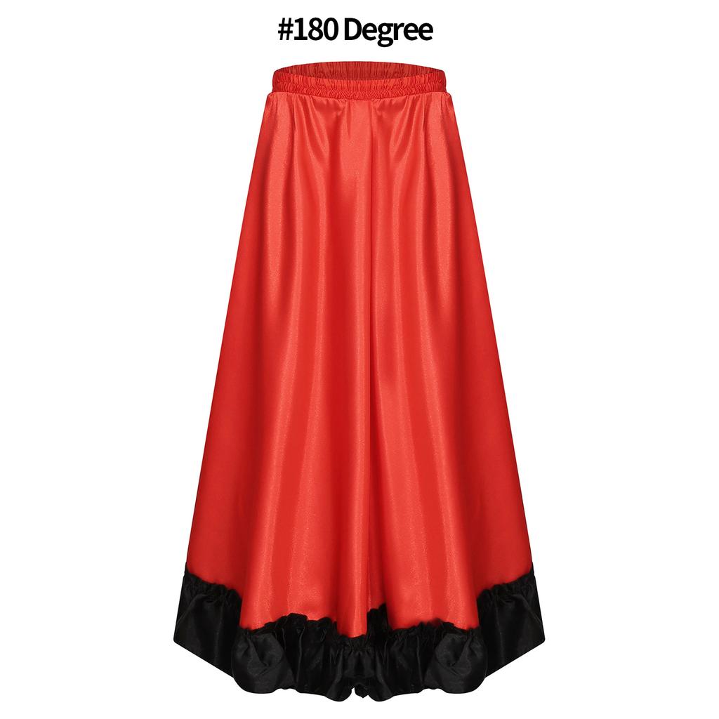 Mädchen Spanischer Stiertanz Rock Großer Schwung Flamenco Kostüm Rüschensaum Rock Bauchtanz Performance Rock