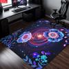 Galaxy Floral Area Rug, Psychedelic Space Flower Carpet for Living Room, Non-slip Starry Sky Floor Mat for Bedroom Home Decor