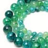 Natural Green Dragon Agates Round Loose Spacer Beads for Jewelry Making DIY Bracelet Necklace Accessories 4 6 8 10MM