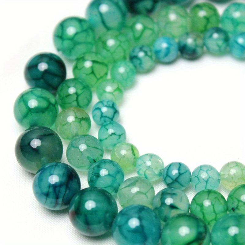 Natural Green Dragon Agates Round Loose Spacer Beads for Jewelry Making DIY Bracelet Necklace Accessories 4 6 8 10MM