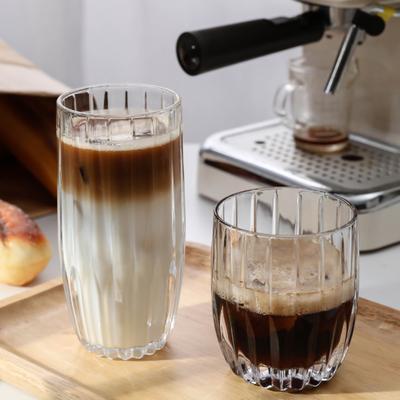 80ml/285ml/340ml Κάθετα Ριγωτό Ποτήρι Νερού Διαφανές Ποτήρι Κοκτέιλ Ποτήρια για Παγωμένο Καφέ Latte Mocha Ποτήρια Ποτά Είδη Ποτού Μπαρ Ποτήρι Ουίσκι