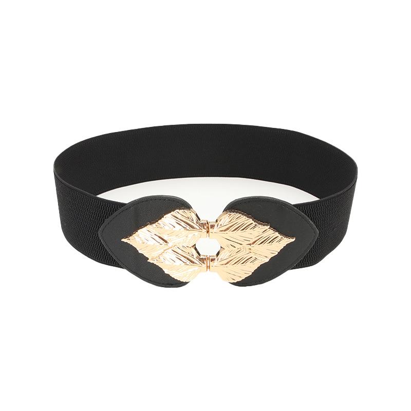 Cool With Waist Corset Leaf Shape Belt Decorative Clothes Skirt Stretch Waist Line Women'S Waist Seal