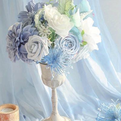 1 Stück künstliche Blume Rose Geschenkbox Geburtstag Hochzeit Blumenkopf mit Stiel DIY Brautstrauß