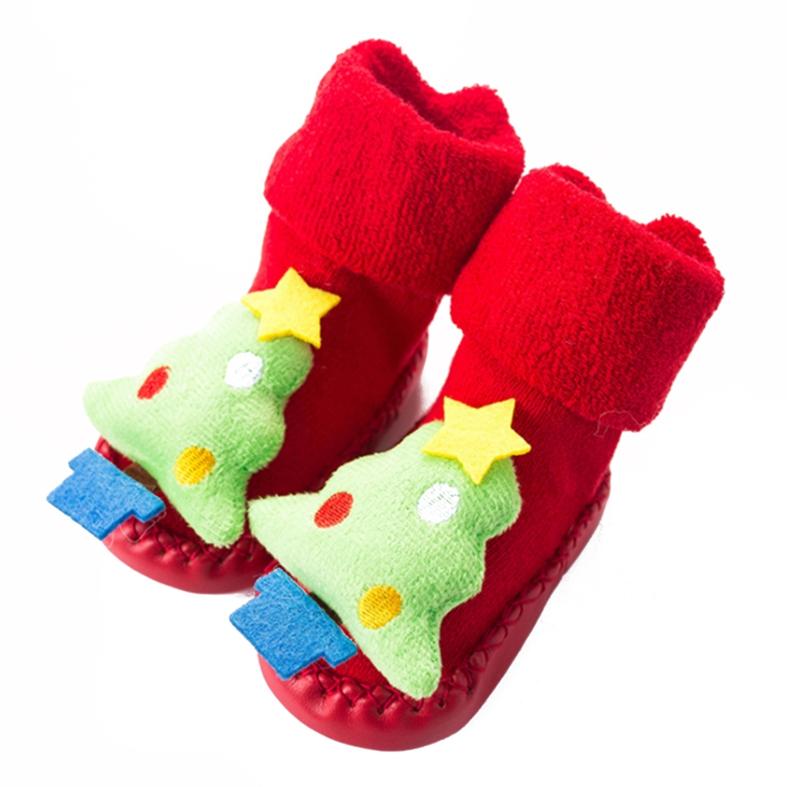 Baby Boys Girls Indoor House Slippers Anti-Slip Shoes Socks Christmas Santa Claus Elk Baby Boys Girls Indoor House Slippers Anti-Slip Shoes Socks Christmas Santa Claus Elk