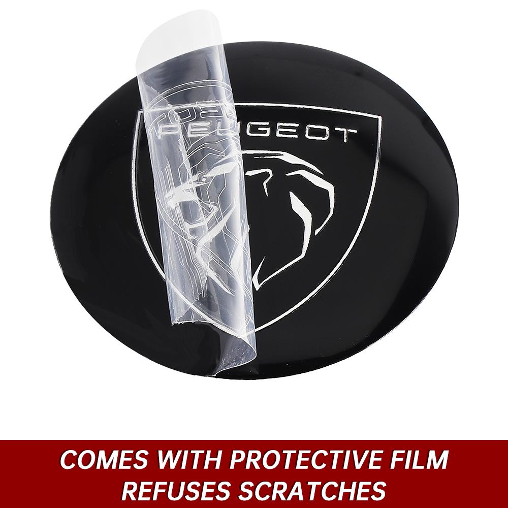 For Peugeot 206 607 508 301 407 2008 205 107 5008 106 406 408 308 108 807 4008 4Pcs Car Wheel Stickers Auto Center Hub Cap Decal