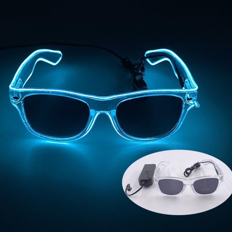 LED Sunglasses Masquerade Concert Club Rave Accessories Glowing Cyberpunk Men Women LED Pink Glasses Party Eyewear