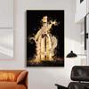 Abstract Golden Champagne Bottle Luxury Art Canvas Painting Print Poster Champagne Wall Art Picture Dining Room Home Decor Mural