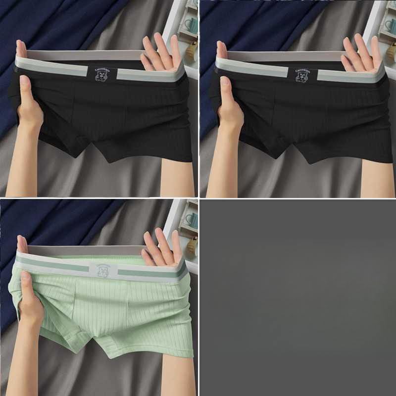 

3 шт. мужского нижнего белья Мужские шорты Спиральные дышащие брюки с плоскими штанинами Брюки с квадратными штанинами Боксеры-брифы 4XL