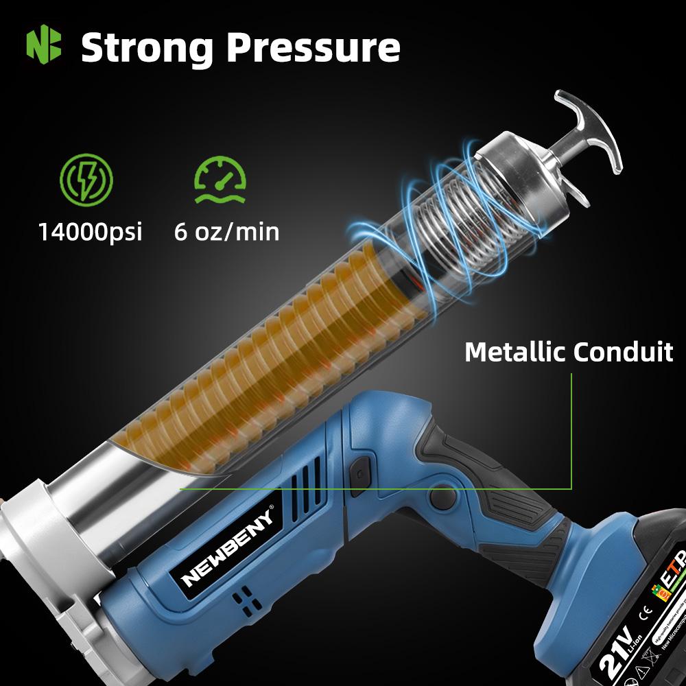 Newbeny 14000PSL 96Mpa Elektrisk Fettpress Högtryck Bil Smörjolja Bilunderhållsverktyg För makita 18v batteri pinne