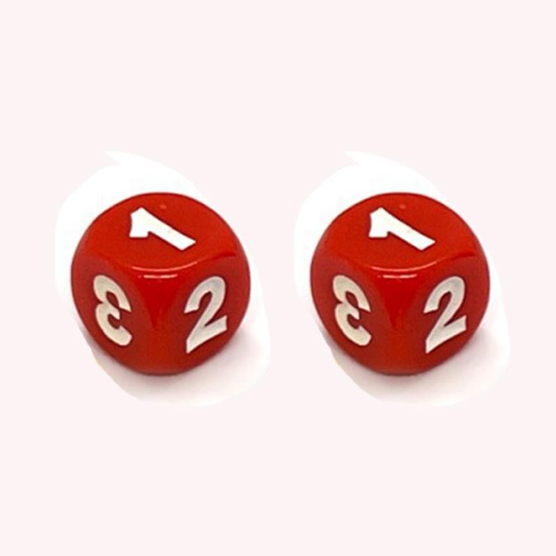 10Pieces Number 1 2 3 123 D6 14Mm Acrylic Dice 6-Sides Dices For Board Game Cubes 6 Colors Learning Game Accessories