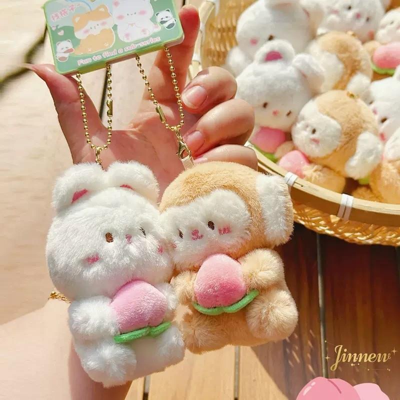Adorable Rabbit Plush Bag Charm With Soft Plush Fabric For Travel Accessories