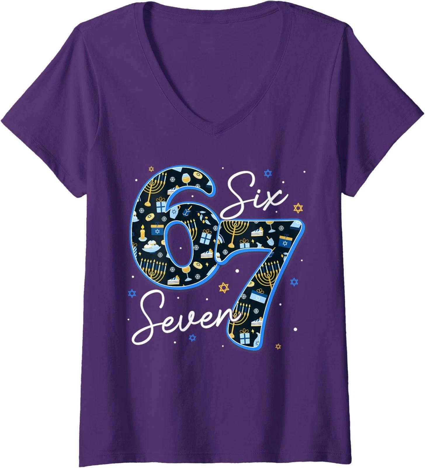 Christmas 67 Squad Funny Candy Cane and Lights Xmas Ladies  Crewneck T-Shirt L