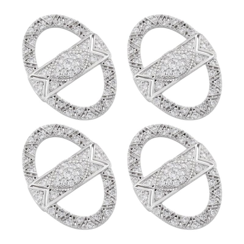 4 шт. Медные застежки для бижутерии Ручная работа Часть для украшений Ручная работа Аксессуары Соединители для бижутерии Застежки для изготовления бижутерии серебряный