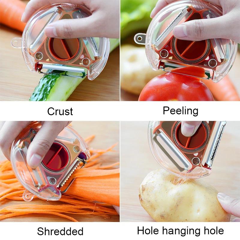 1-2pcs 3in1 Kitchen Convenience Vegetable Peeler Carrot Grater Fruit Cutter Hredding Tool Kitchen Gadgets Set Kitchen Supplies