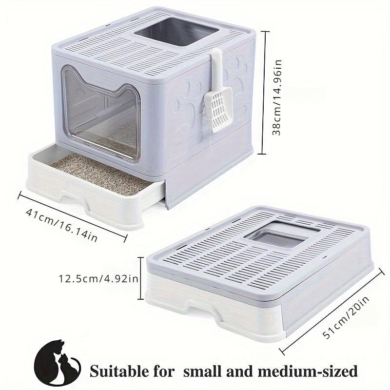 Fully Enclosed Cat Litter Box - Splash Proof Drawer Design with Odor Control, Foldable Cat Toilet for Easy Cleaning, pet items