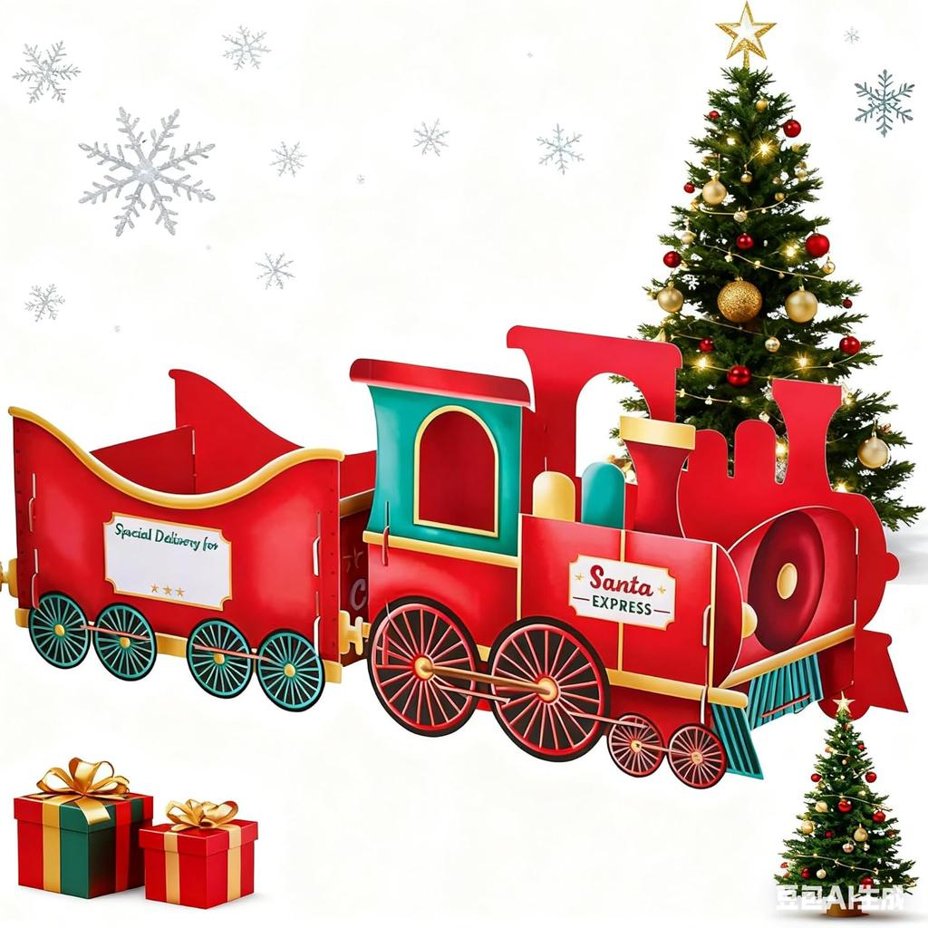 Creative Christmas Train Design Candy SantaTrain Present Box Paper Festive Gift Boxes Decorative Gift Boxes for Kids Birthday Party Gift Xmas Decor
