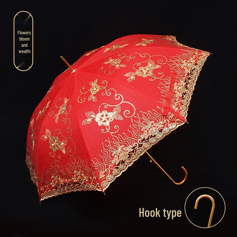 Chinese-Style Red Wedding Umbrella for Brides – A Traditional Dowry and Celebration Accessory