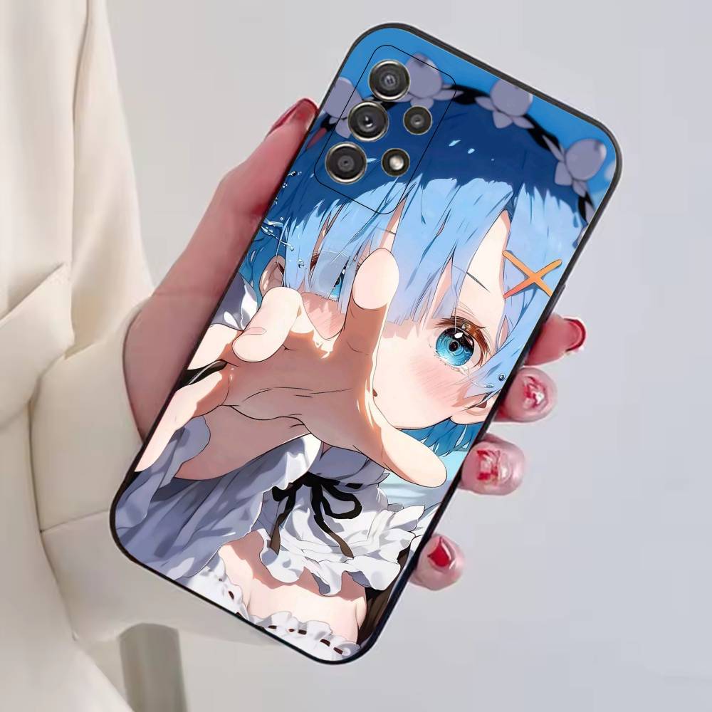 Rem Anime Girl Re Zero Phone Case For Samsung S25,S24,S21,S22,S23,S30,Ultra,S20,Plus,Fe,Lite,Note,10,Black Cover