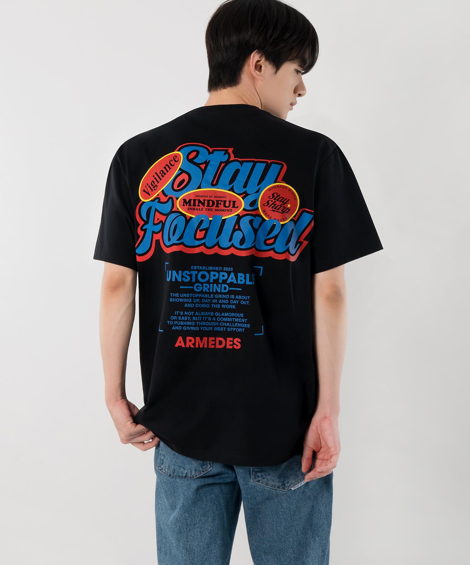 Armedes 20-Count Cotton Art Graphic T-Shirt (1009) Black/S(90)