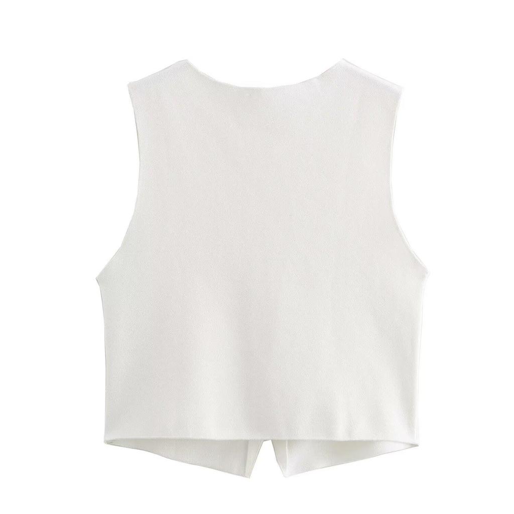 Conjunto de Chaleco de Punto y Falda Midi de Estilo Europeo y Americano para Mujer Otoño 2024 con Adornos de Botones