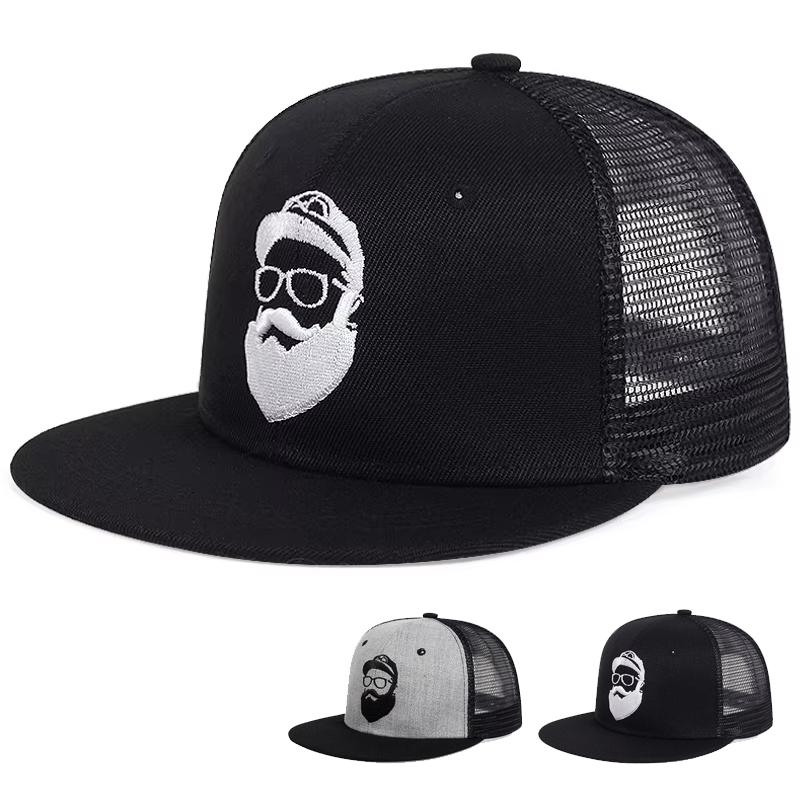 

Unisex Old Man Embroidery Hip-hop Net Hats Spring Summer Adjustable Casual Snapback Baseball Caps Outdoor Sunscreen Hat чорний