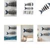 KX4B Blue Fish Wall Shelf Handcrafted Mediterranean Styles Home Display Decors