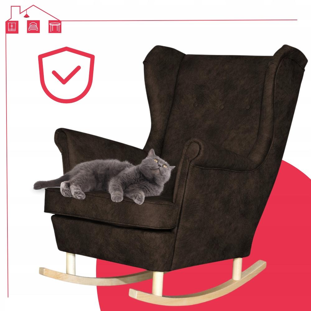 Fotoliu urechi eco piele scandinav balansoar Ari MARO ÎNCHIS Family Meble