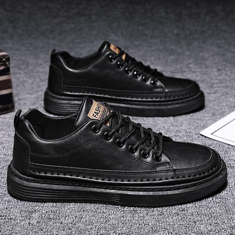 

Легкие повседневные кроссовки на шнуровке для мужчин, вулканизированные кожаные кроссовки на плоской подошве для работы и отдыха, мужские элегантные роскошные распродажа, модные 44