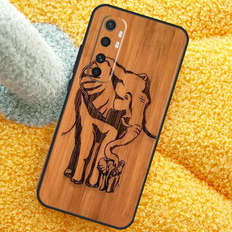 Natural Bamboo Wood Animal Print Case For Xiaomi 15T Pro 14T 13T 14 15 Ultra 17 Pro Max Cover For POCO F7 F5 F6 X5 X6 X7 Pro