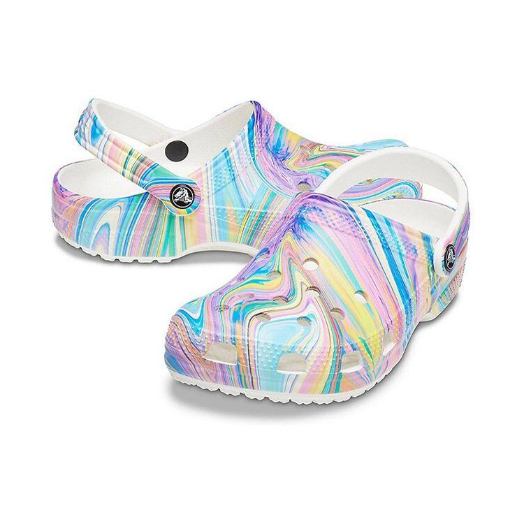 Crocs Classic Clog Futuristic Rendering Sports Slippers Unisex Footwear Blue Green 206868-928