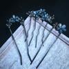 Luxury Vintage Flower Hairpin Women Girls Metal U-shaped Hair Comb Pins Female Alloy Retro Bun Hair Clip Pins Hair Accessories