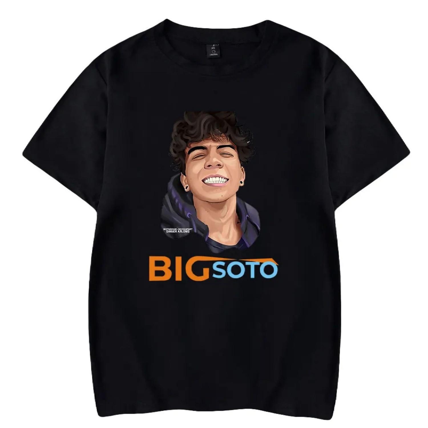 

Big Soto Tshirt Crewneck Short Sleeve T-shirt Men Women Streetwear Printing Casual Fashion Hip Hop S разноцветный