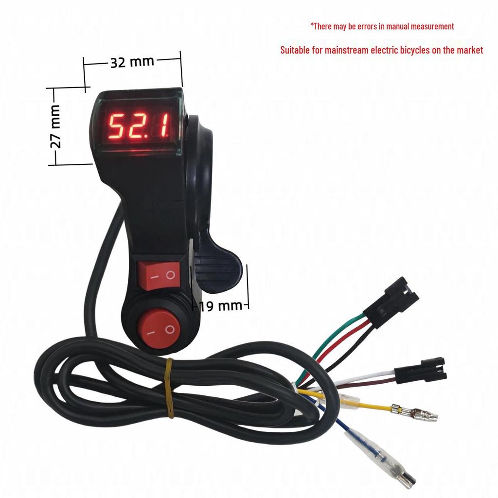 Red Screen Thumb Grip Switch with Voltage Display for Electric Scooter Throttle