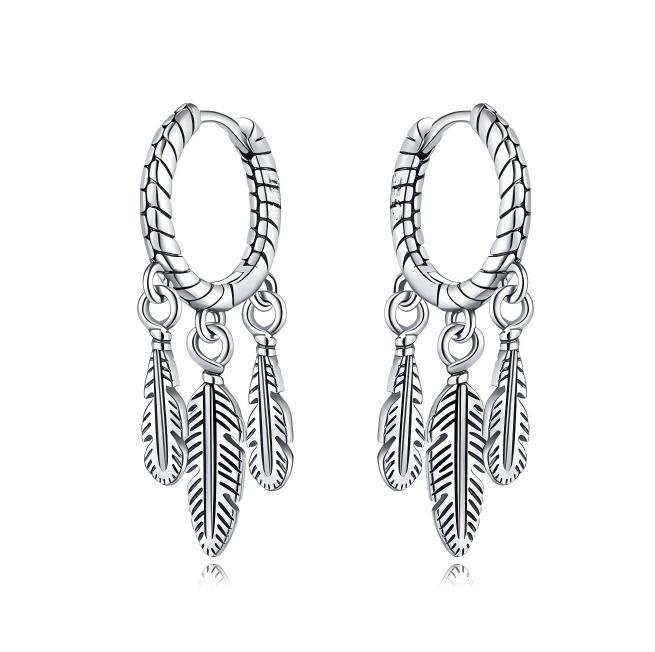 Dreamcatcher Wind Earrings with Clover Heart Wings and Waterdrop Pendants Light Luxury Elegant Earrings
