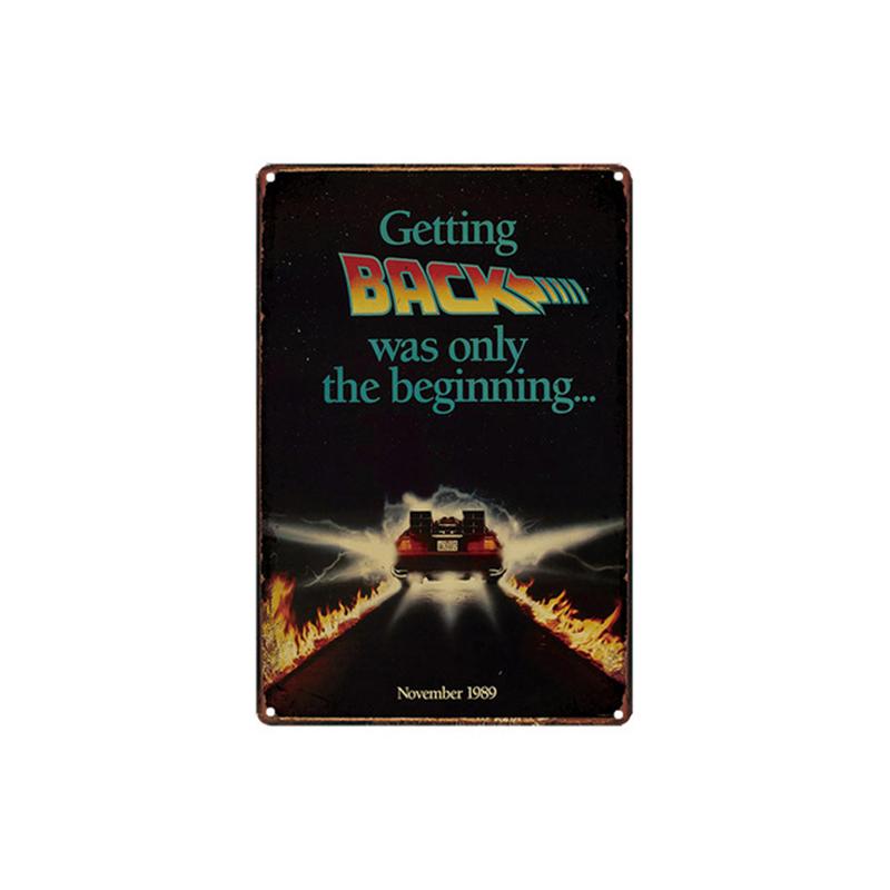 Zpátky do budoucnosti Slavný Sci-Fi Film Plechová cedule Kovová Železná deska Malba Retro Klasický Plakát Bar Ložnice Nástěnná Samolepka Umění Pl s