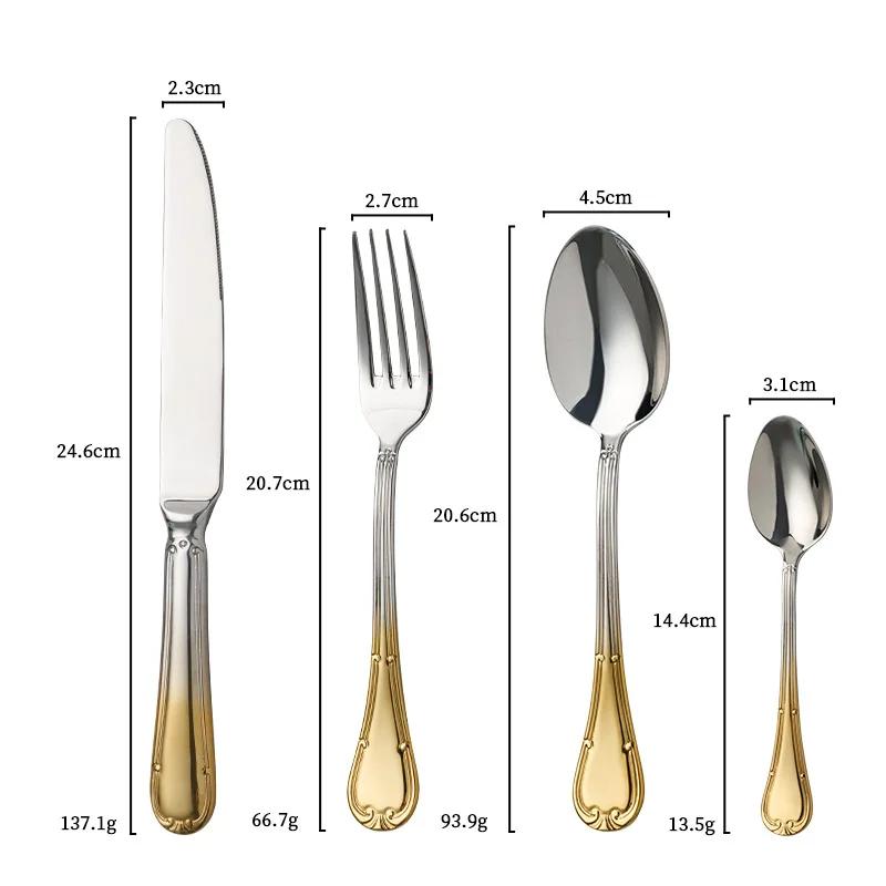304 Phnom Penh Hotel Solid Forged Steak Knife Nordic Style Stainless Steel Commercial Wedding Suit Fork and Spoon Cutlery Set