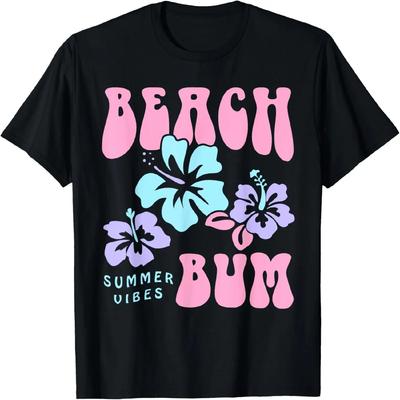 T-shirt Graphique Pastel Tendance Plage Coconut Girl Beach Bum Rétro Années 90