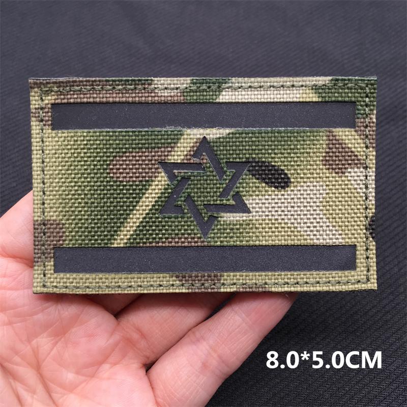 Multicam Ir Tactical Patches Blood Type Reflective Lsrael Flag Patches On Backpack Clothing Outdoor Badges Hookloop