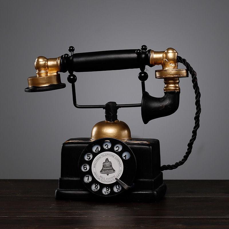 European Retro Telephone Ornament for Living Room, Wine Cabinet, TV Cabinet, or Office Display.