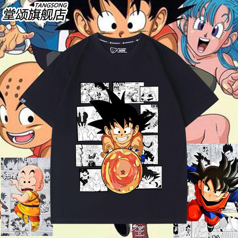 Dragon Ball Wukong joint short-sleeved T-shirt male queen big hand-painted same men's and women's pure clothes loose halfsleeves