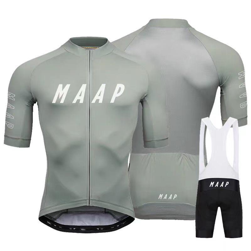 MAAP Mens Cycling Jersey Bib Shorts Set Performance Road Bike Apparel Breathable