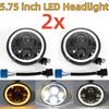 2x 5.75" Fit For Indian Scout Bobber Rocket 3 LED Headlight Hi/Lo Beam Projector