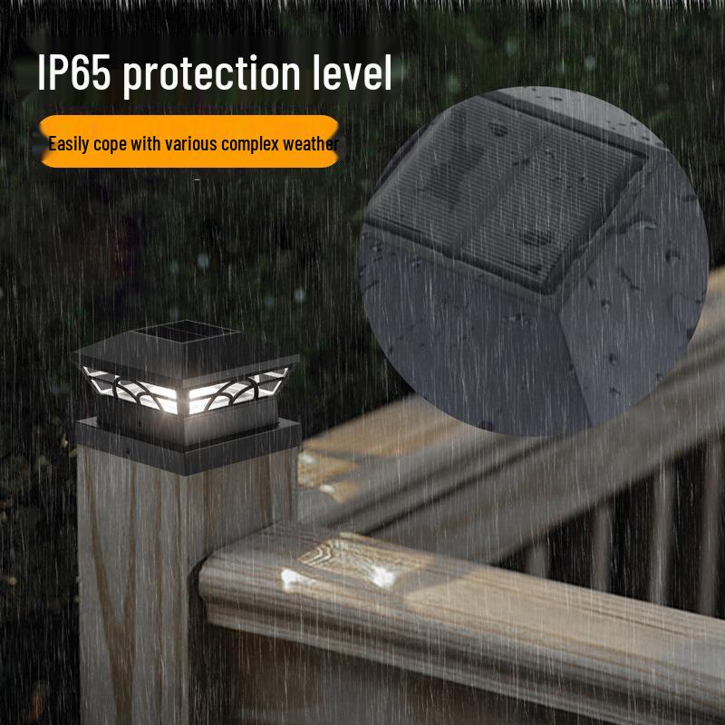 Dual Color Solar LED Garden Pillar Light for Courtyard and Fence